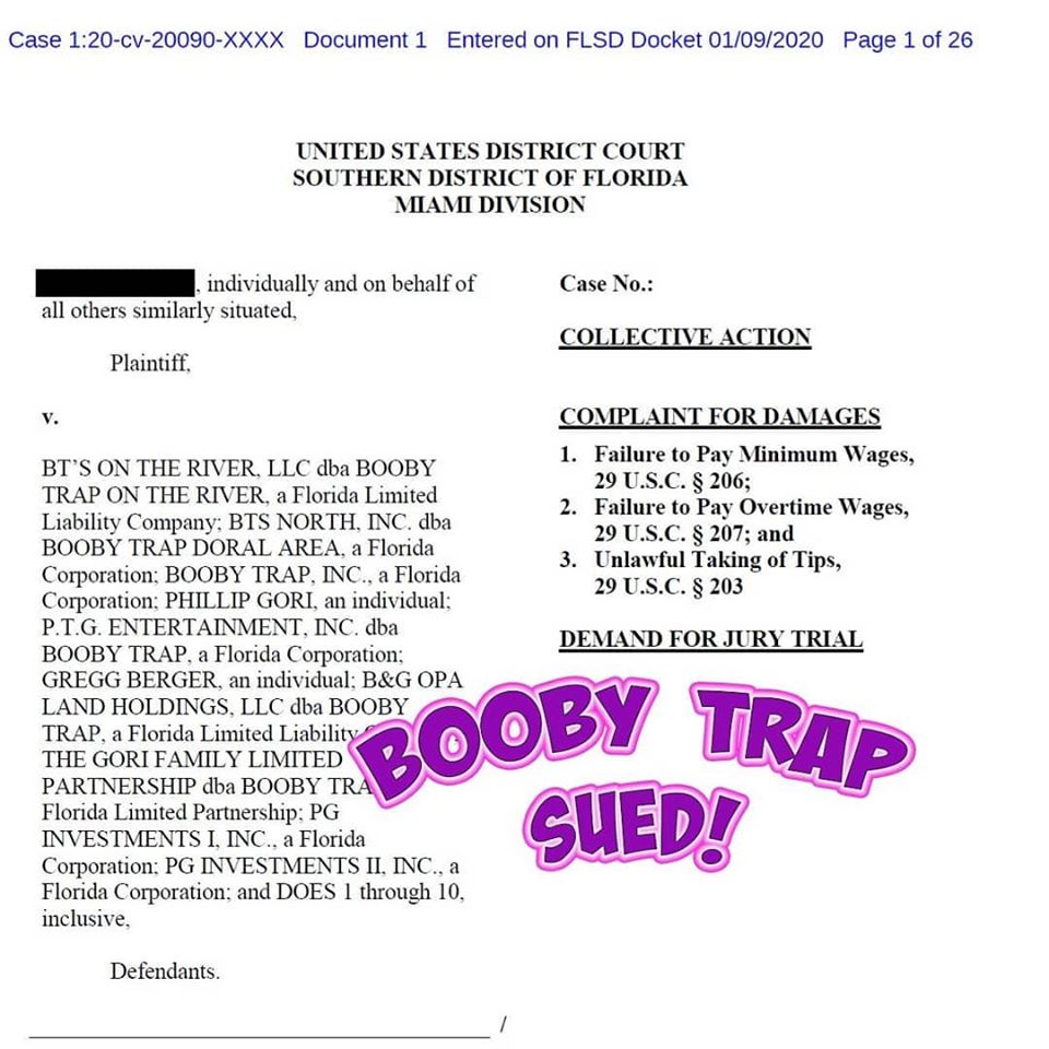 Kristensen LLP Files Federal Lawsuit Against Booby Trap on the River in Miami