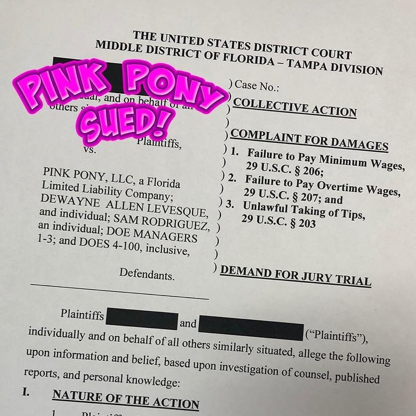 Kristensen LLP Files Federal Lawsuit Against Pink Pony in Tampa