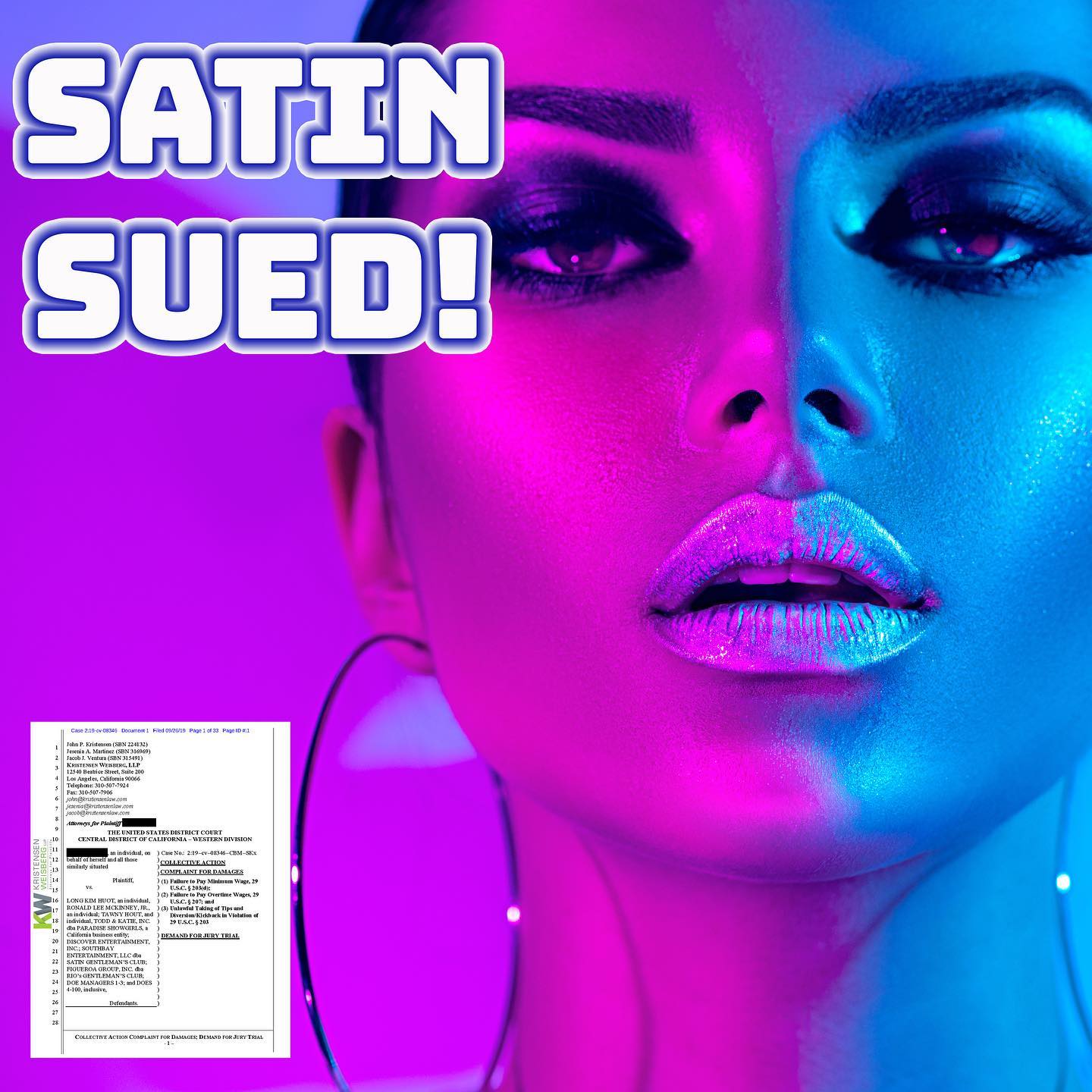 Kristensen LLP Files Federal Lawsuit Against Satin Gentleman’s Club in City of Industry