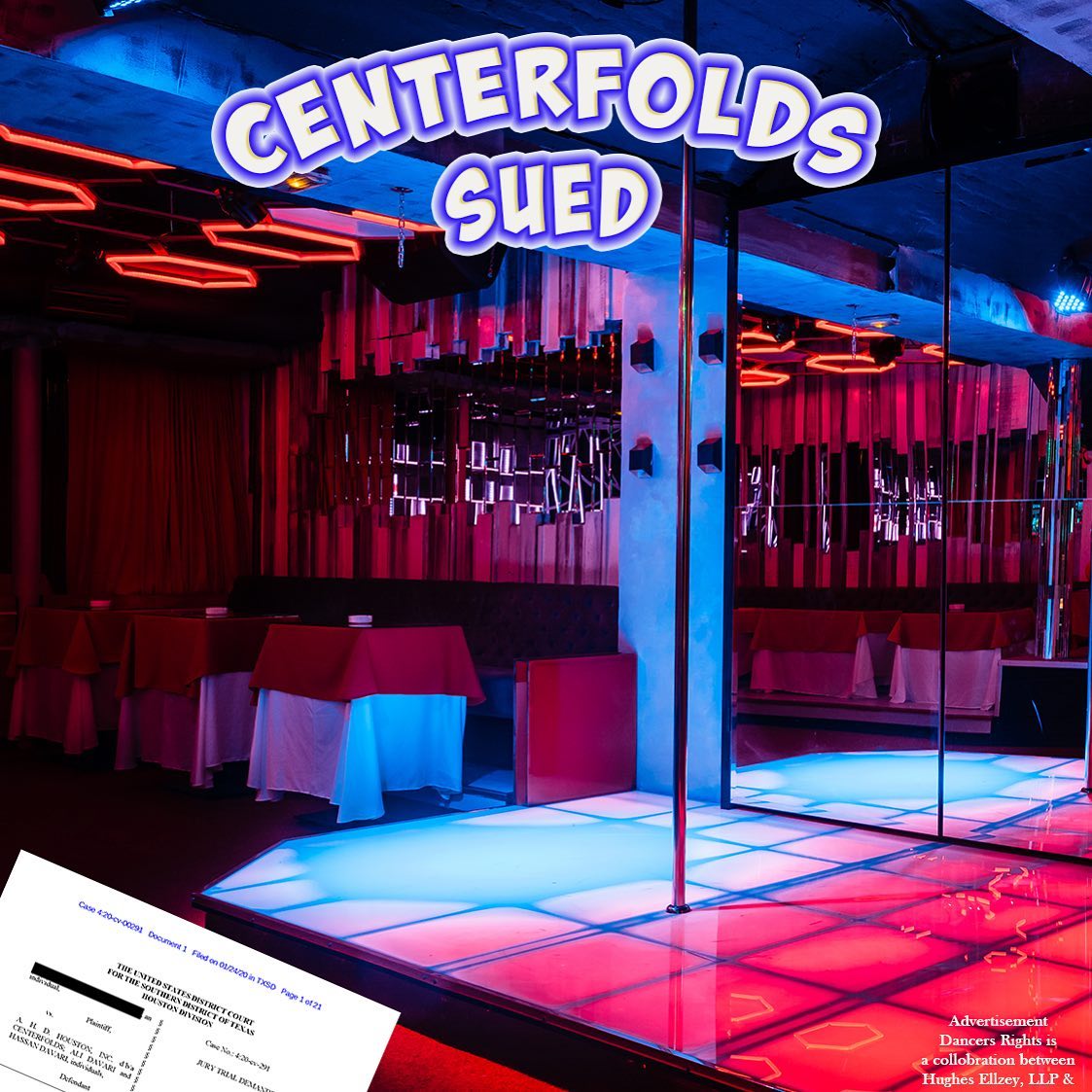 Kristensen LLP Files Federal Lawsuit Against Centerfold’s in Houston in Federal Court